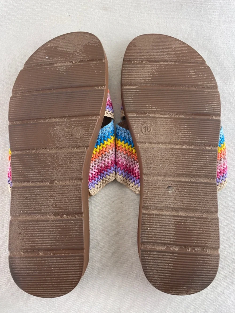 Corkys Crochet Crossover Slide Sandals Size 10